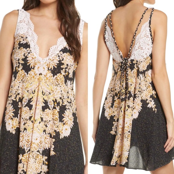 Free People Other - FREE PEOPLE Intimately Morning Sun Slip Dress Floral Lace Lingerie Coverup M
